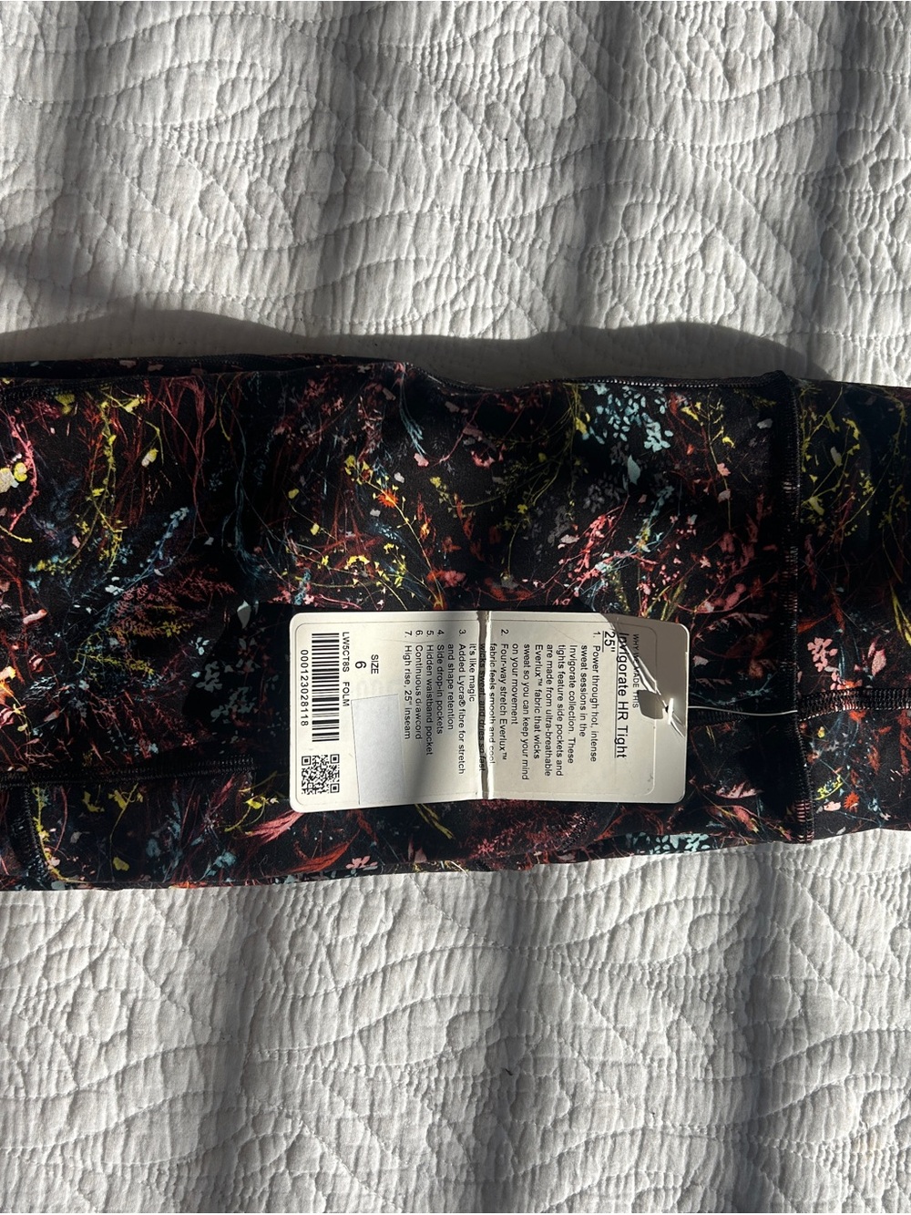 lululemon athletica Black Leggings with Multicolor Paint-Splash Print